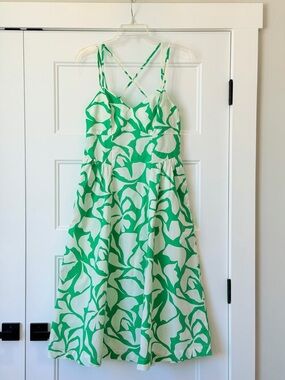 a new day Green and White Floral Midi Dress